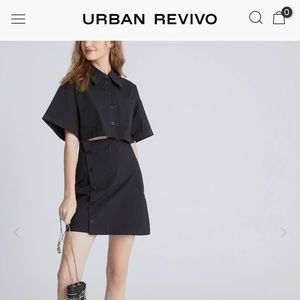 NWT Urban Revivo BUTTON DOWN A-LINE SHIRT COLLAR DRESS